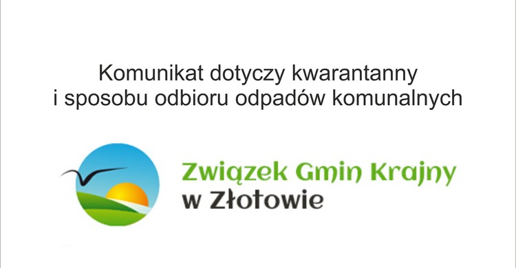 Komunikat ZGK dot. kwarantanny i sposobu odbioru odpadów komunalnych - zdjęcie