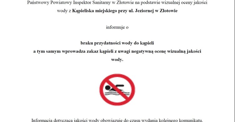 Czerwona flaga na kąpielisku przy ul. Jeziornej - zdjęcie